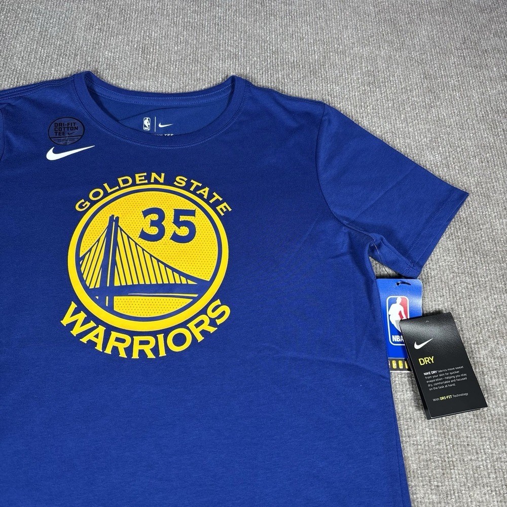 Nike Kevin Durant Golden State Warriors Jersey T Shirt Womens S Blue Dri Fit NWT